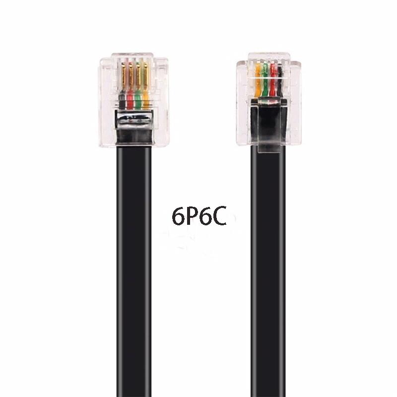 6P6C Telephone Cable Pure Copper 6 Core 6P6C RJ11 RJ12 for Telephone Audio Signal Cord Automotive Amplifier Wire Extension Cable