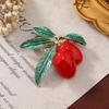 Ретро Эмалевая Брошь-Пин Вишня Оливковая Ветвь для Женских Модных Аксессуаров