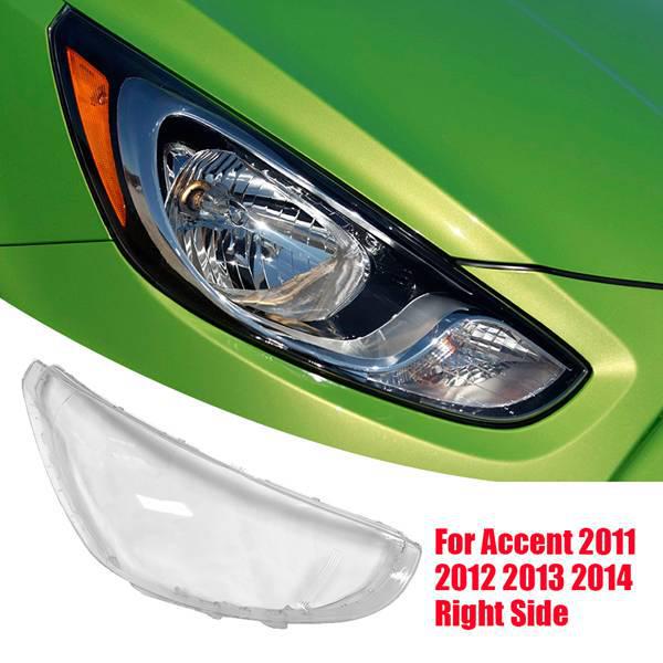 Hyundai Accent 11-14 Прозрачные накладки на фары (Пара)