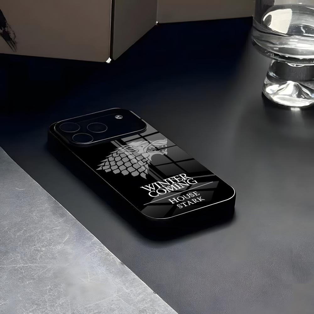 Winter Coming Stark Phone Case Glass For IPhone17 Air 16 15 17 14 Fresh Pro Max 13 12 11 X XS XR Plus For Samsung S 25 24 23 22
