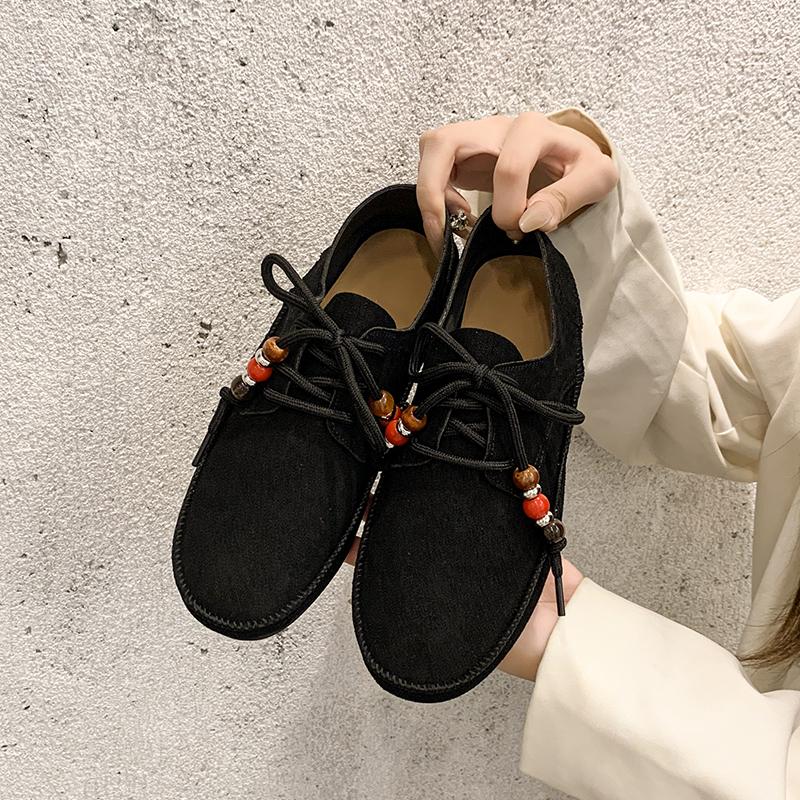 Женские одинарные 2025 Весенне-осенний стиль Нескользящие На шнуровке Легкие Слипоны Лоферы