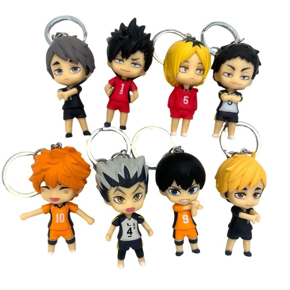 8 шт./комплект Аниме Haikyu!! Брелок-фигурка Кенма Козуме Шоё Хината Q-версия Подвеска для сумки Волейбол Младшая кукла Брелок Игрушки Подарок