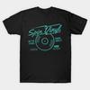 Мужская черная футболка с принтом Spin Vinyl Retro Record Принт на термотрансферной бумаге без вырезания Хлопковая футболка