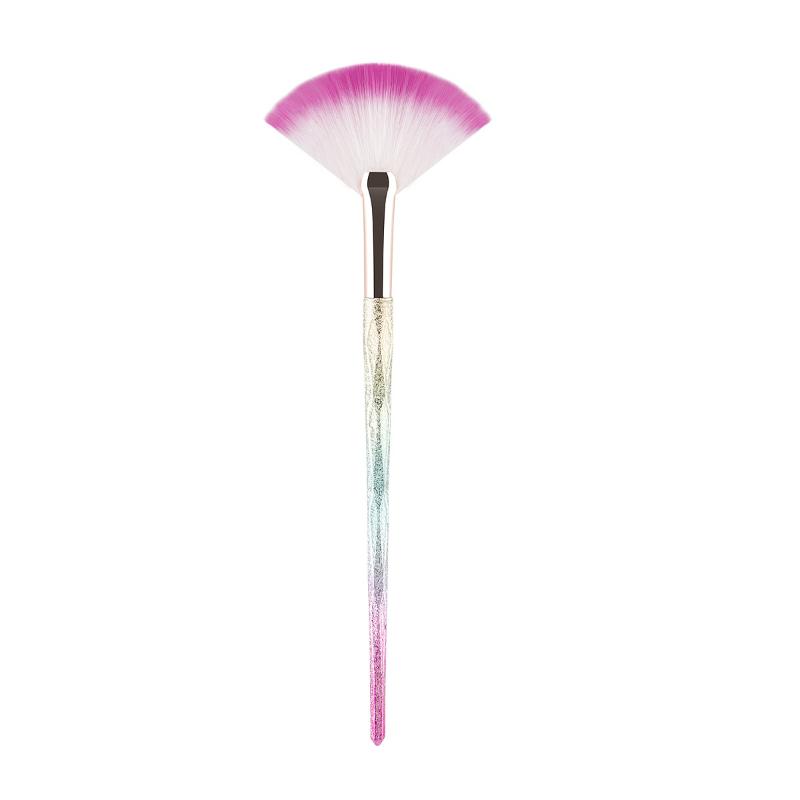 Large Flat Highlight Blush Fan-Shaped Makeup Brush Powder Loose Powder Face Brush Soft Cosy Even Color Tools