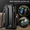 For iPhone 17 Leather Case CASEME C36 Zipper 10 Card Slots Phone Cover with Straps