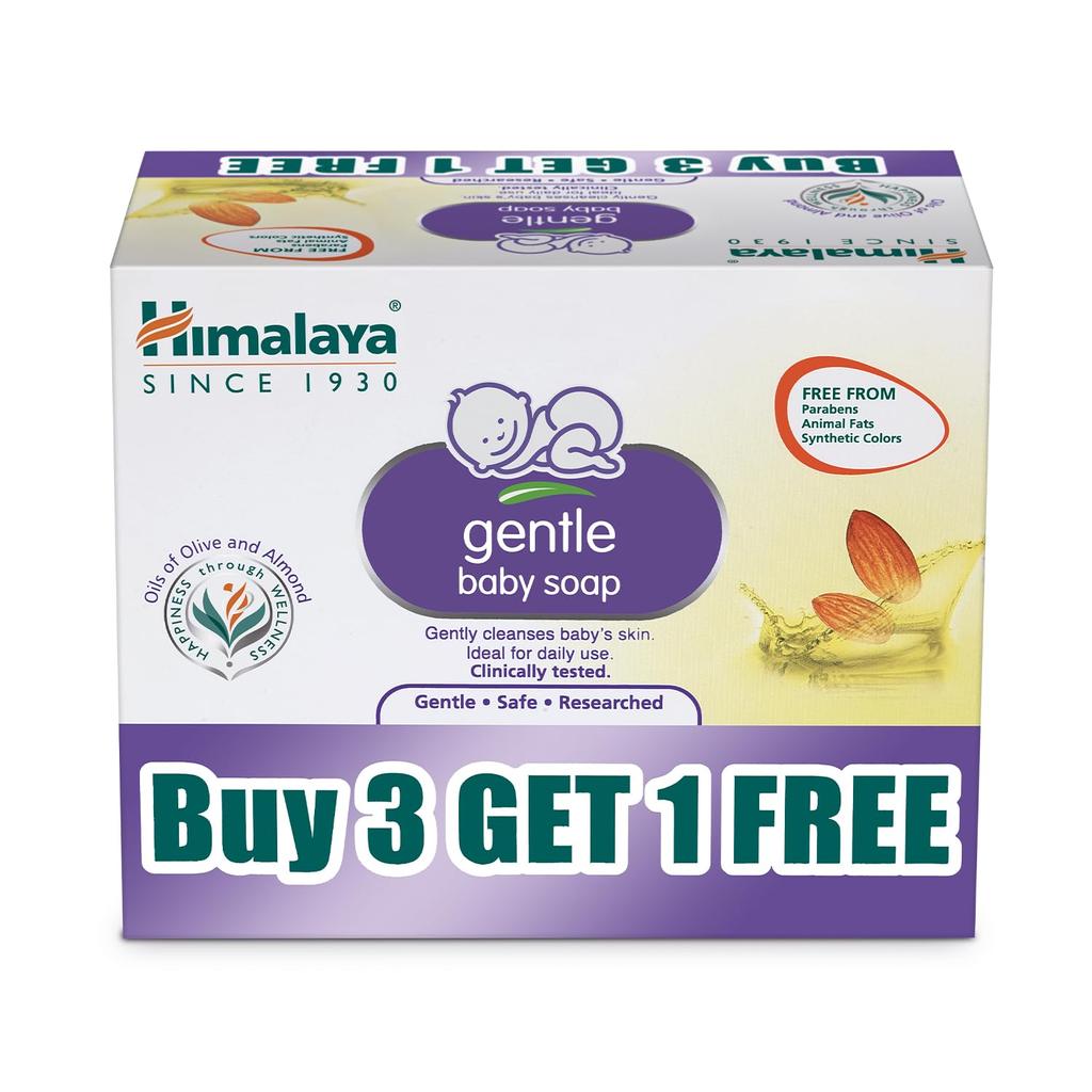 Himalaya Мягкое детское мыло 75г х 4 шт. Натуральное увлажняющее очищающее средство для мягкой кожи