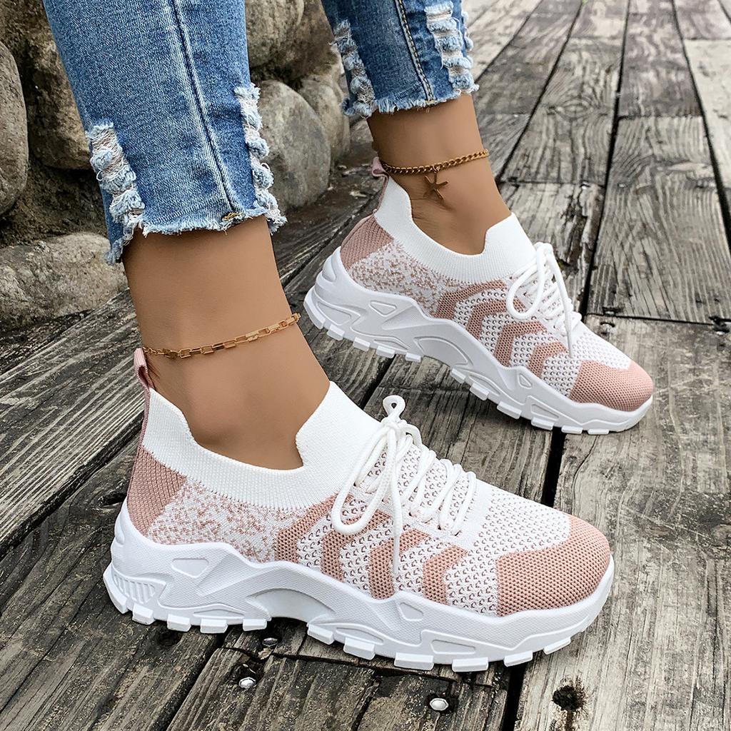 Весенне-летние женские сетчатые спортивные кроссовки на толстой подошве, легкие повседневные кроссовки для бега