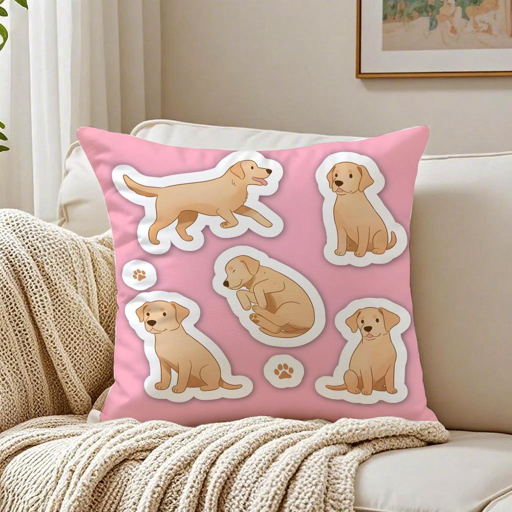 Labrador Retriever Pillow Friendly Dog Plush Cushion Cushion Cover Pillowcase Anti-Dustmite Living Room Sofa Decor Cushion Room