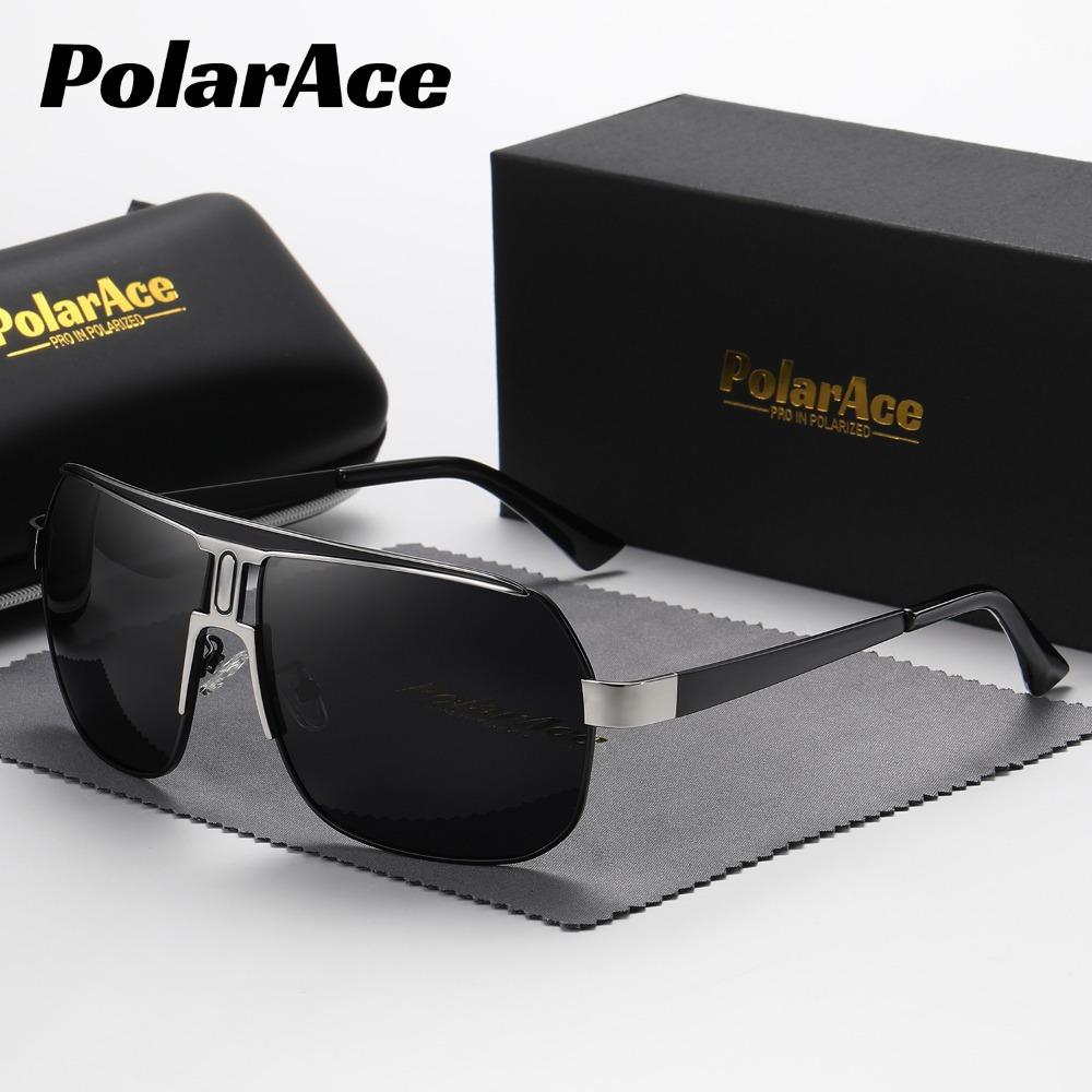 PolarAce Unisex Polarizing Alloy Square Oversized Frame Sunglasses Cycling Sunglasses, UV400