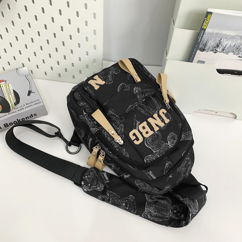 Нагрудная сумка с принтом медведя, женская сумка на плечо, мужская сумка большой вместимости для велоспорта и кросс-боди