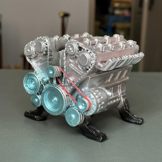 V8 Car Engine Model Realistic Resin 8-Cylinder Auto Engine Decoration Home Office Desktop Ornament Kids Science Learning Educational Toy