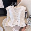 Универсальный вязаный крючком жилет для женщин с V-образным вырезом, короткий жилет-топ Sweet Niche на лето
