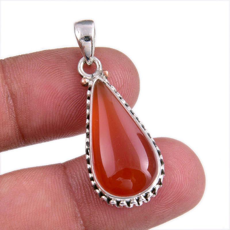 Ювелирный кулон из натурального красного оникса ручной работы из твердого серебра 925 пробы 1,50 дюйма u1Y77