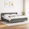 3130378 vidaXL Divan Bed with Mattress Dark Grey 200x200cm Fabric