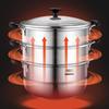 ASD 28cm 3-Layer 304 Stainless Steel Steamer Pot