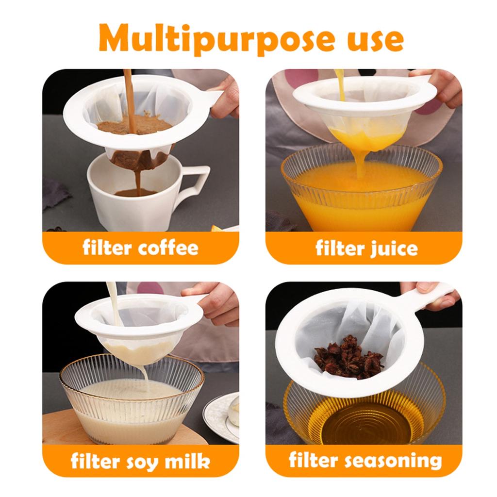 6Pcs Nut Milk Bag Reusable Food Filter Bag Nylon Mesh Strainer Bags for Greek Yogurt Almond Juice Cold Brew Coffee Home Brewing