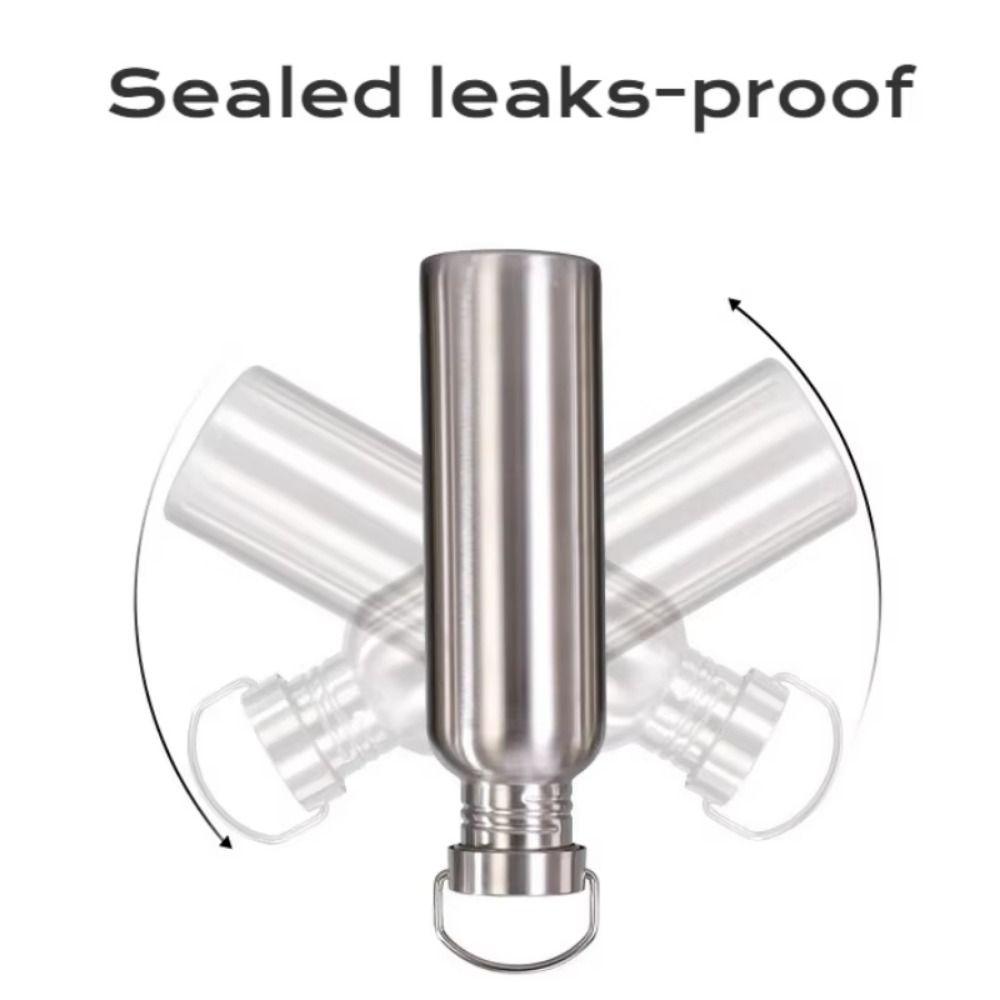 Large Capacity Wide Mouth Bottle Single Walled Outdoor Travel Cup Water Bottle with Handle Hiking