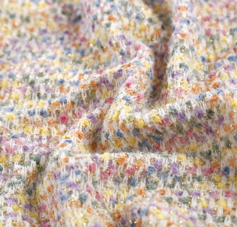 Толстая трикотажная ткань с рисунком гортензии, окрашенная иглой: 2024 Осень/Зима Цветной Маленький Аромат Стиль Ткань