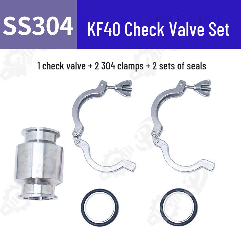 304 Stainless Steel Check Valve: One-Way, Non-Return, Vacuum Pump Exhaust Valve (KF Compatible)