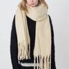 1Pcs Solid Color Soft Winter Warm Scarf Women Cashmere Luxury Thickened Shawl Classic Pashmina Tassels Fluffy Scarf Shawl