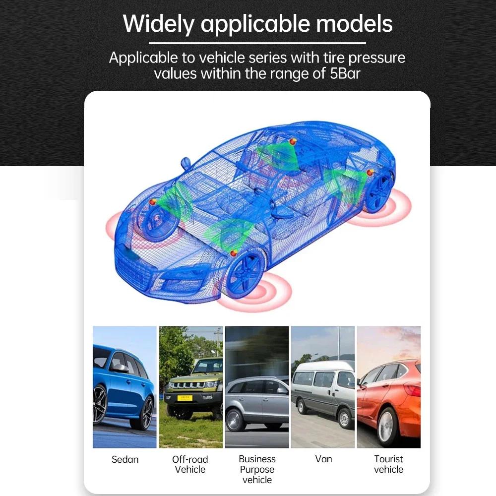 Солнечная TPMS Система контроля давления в шинах Предупреждение о температуре Экономия топлива с 4 внешними датчиками Монитор давления в шинах автомобиля