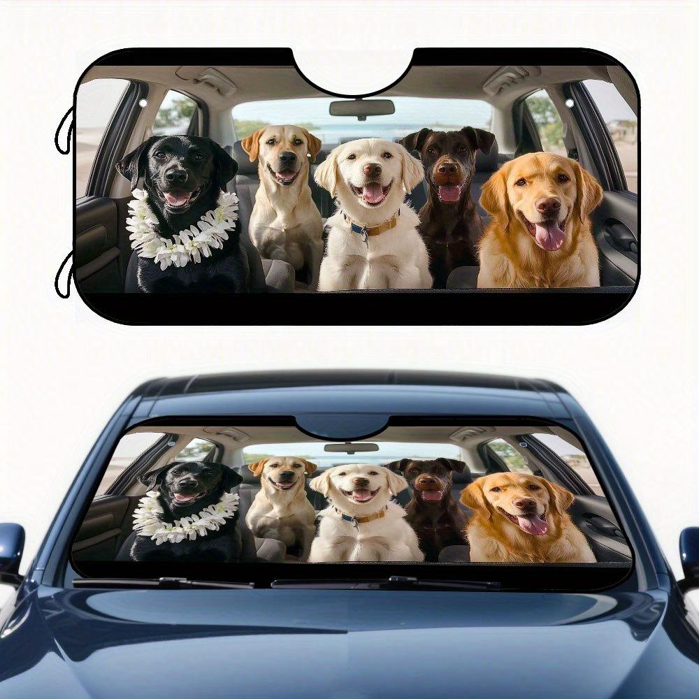 1pc, Labrador Retriever Pattern Car Front Windshield Sunshade, Stylish And Practical Car Interior Accessory, Keeps The Car Inter