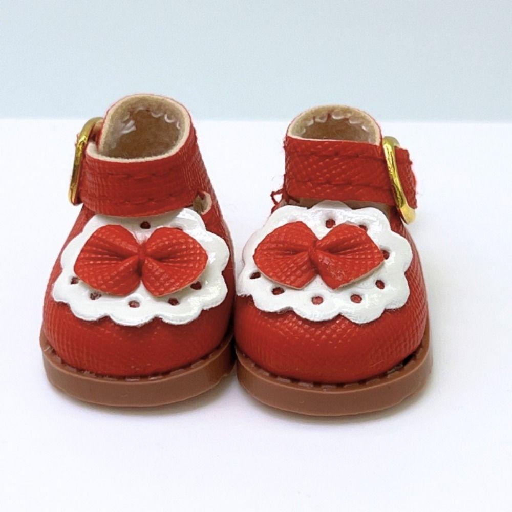 3.8*2.3cm 10cm Cotton Doll Shoes Small Plush Toy Accessories Princess Leather Shoes for 17cm Dolls