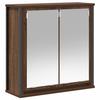 Bathroom Wall Cabinet with Mirror Brown Oak Effect 60 x 21 x 60 cm