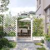 Outdoor White Wood Trellis Planter