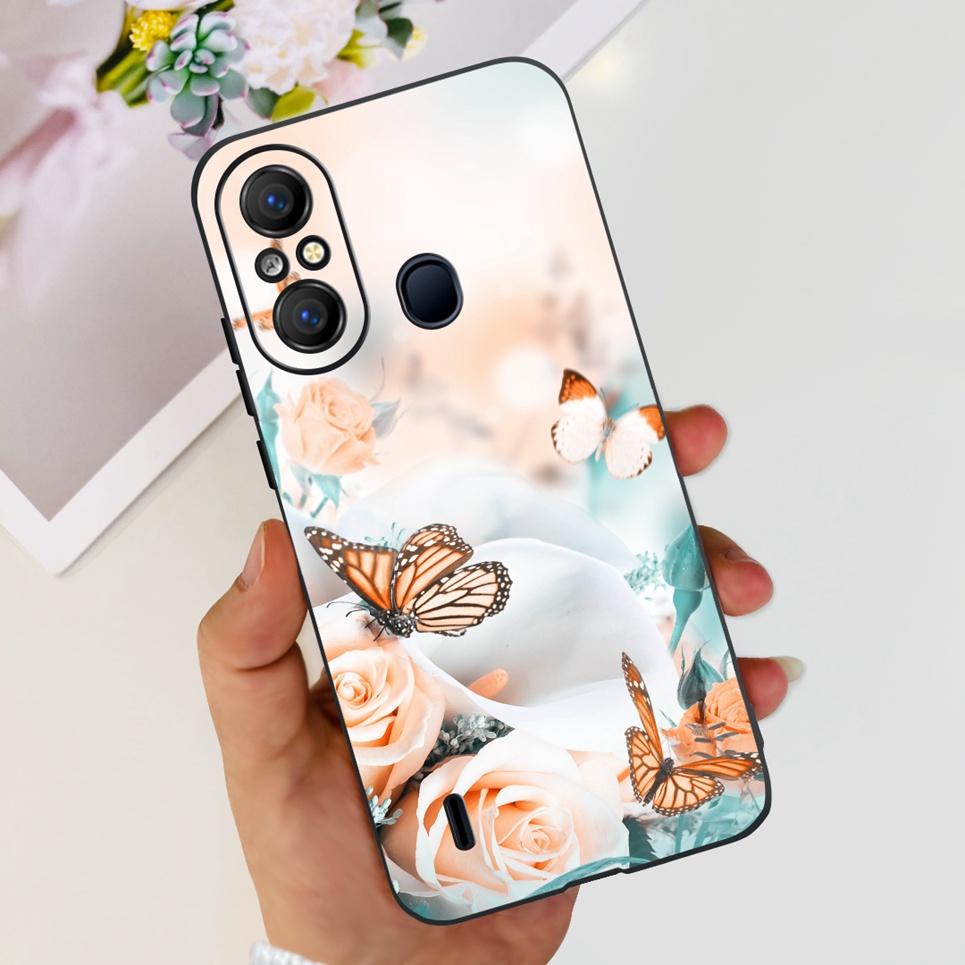 For ITEL A58 ITEL A49 Back Cover Jelly Stylish Beauty Pattern Printed Phone Case For ItelA48 A 49 Soft Black Matte Silicone Etui