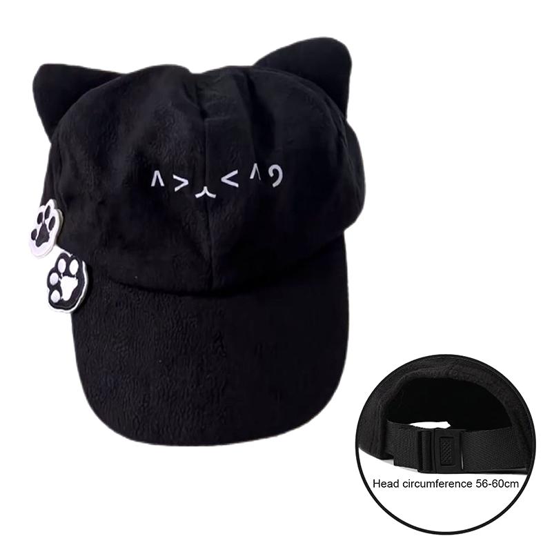 Japanese Anime Cosplay Cat Ear Baseball Cap Women Girl Adjustable Long Brims Sun Visor Hat Outdoor Streetwear Hiphop Hat