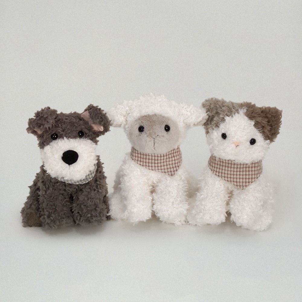 Fluffy Farm Animals Plush Toy Cat Lamb Curly Haired Dog Doll Stuffed Dog Cat Lamb Doll  Kids Gifts