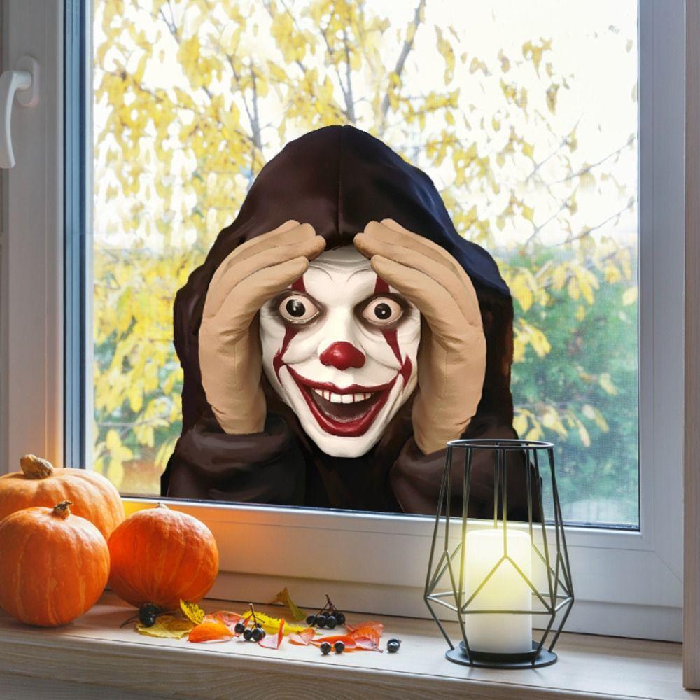Transparent Background Scary Peeper Freak Sticker Window Clings Halloween