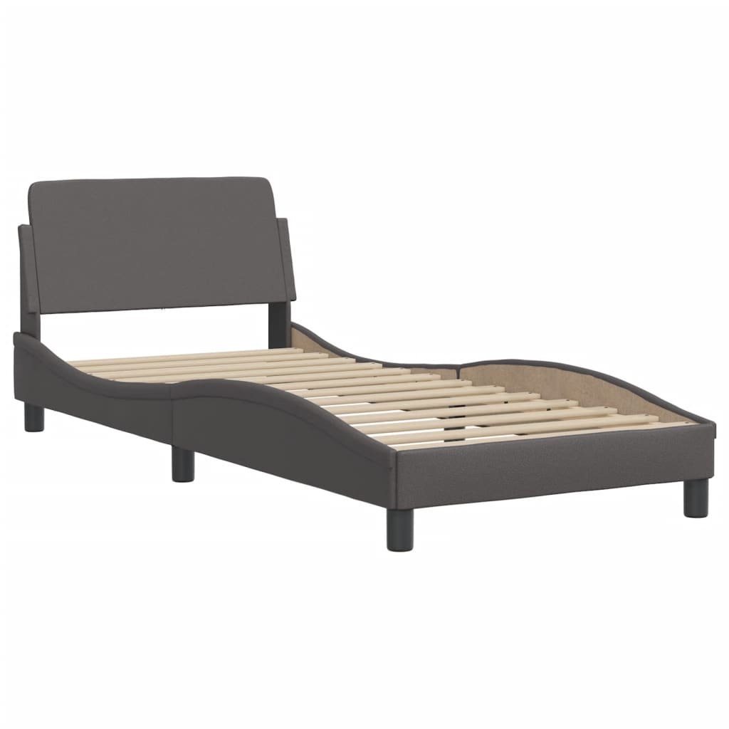 Vidaxl Каркас кровати со светодиодной подсветкой, серый, 80x200 см, искусственная кожа