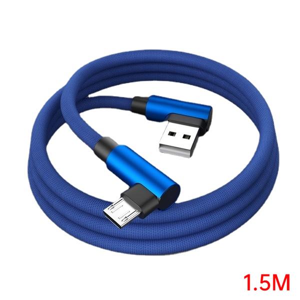 Разъем под углом 90 градусов Не спутывающийся телефонный кабель Micro USB Type C Быстрое зарядное устройство для зарядки Нейлоновый шнур Провод