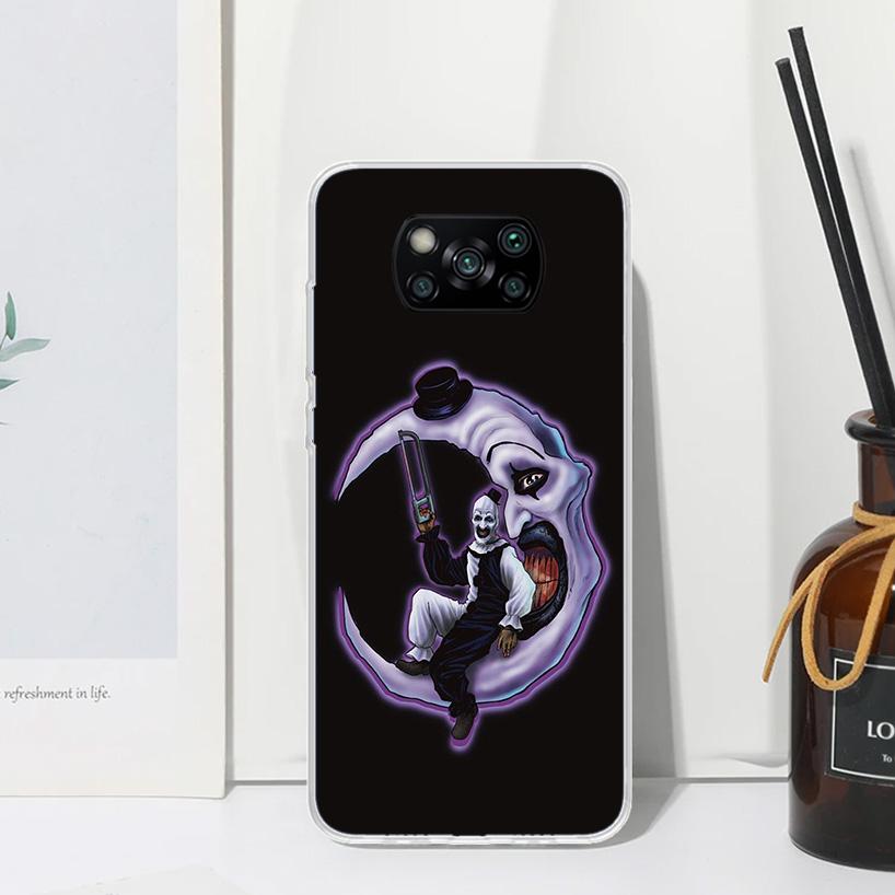 Horror Movie Terrifier Phone Case For Xiaomi Poco X7 X6 X5 M7 M8 Pro F7 Ultra Redmi 15C 15 13C 13 12C 12 10 10C 10A Art Fundas P