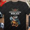 Dungeons and Penguins Футболка Чернокнижника Вдохновленная DND Подарок для Фанатов DD Мужские Женские Хлопковые Топы Настольные Игры Кости D20 RPG Драконы Игроки Футболки