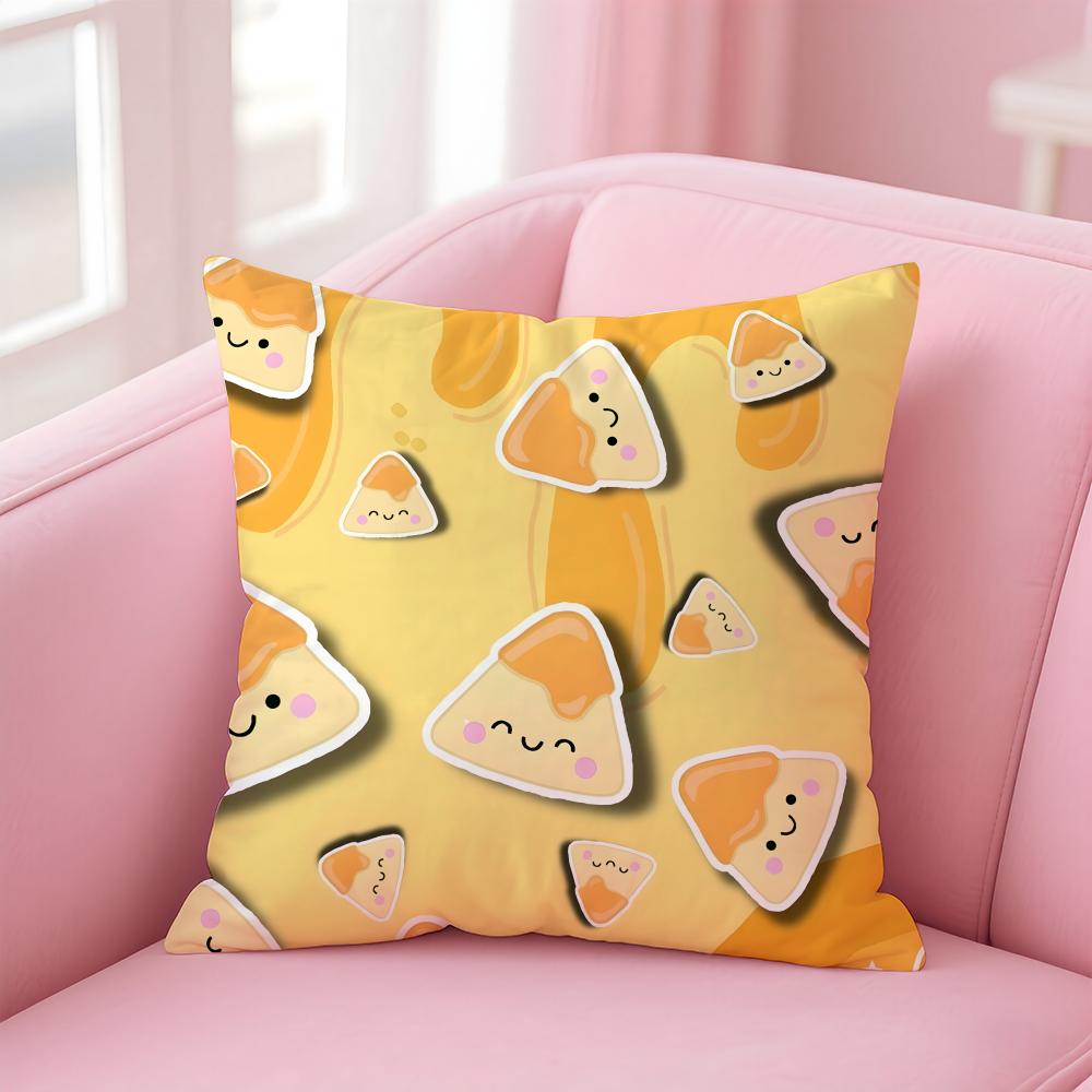 Fashion Food Art Patterns Cushion Cover Pillow Case Soft Friendly Fabric Concealed Zipper