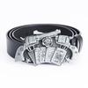 Ремень мужской повседневный из коровьей кожи Western Denim Double Gun Poker с пряжкой из цинкового сплава