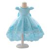 "Girls Bow Princess Dress with Flying Sleeves, Tutu Skirt, and Tail - Stylish Flower Girl Wedding Dress"