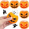 Halloween Squeeze Toys Pumpkin Skeleton Squishy Toys for Kids Stress Relief Sensory Toys Ghost in Cup Fidget Toys Ball