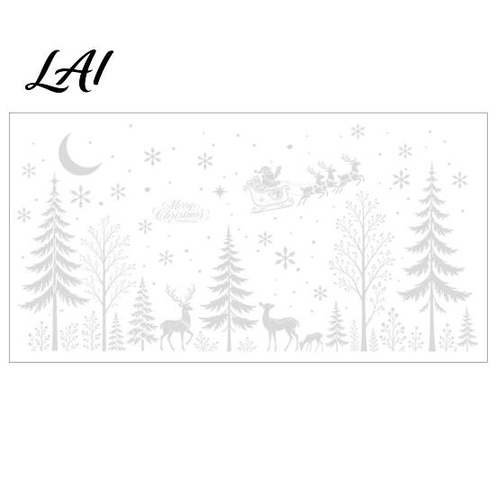Waterproof PVC Window Clings for Bathroom Stickers White Static 4PCS Christmas Silhouette Removable Decals Indoor Outdoor Ornaments Glass