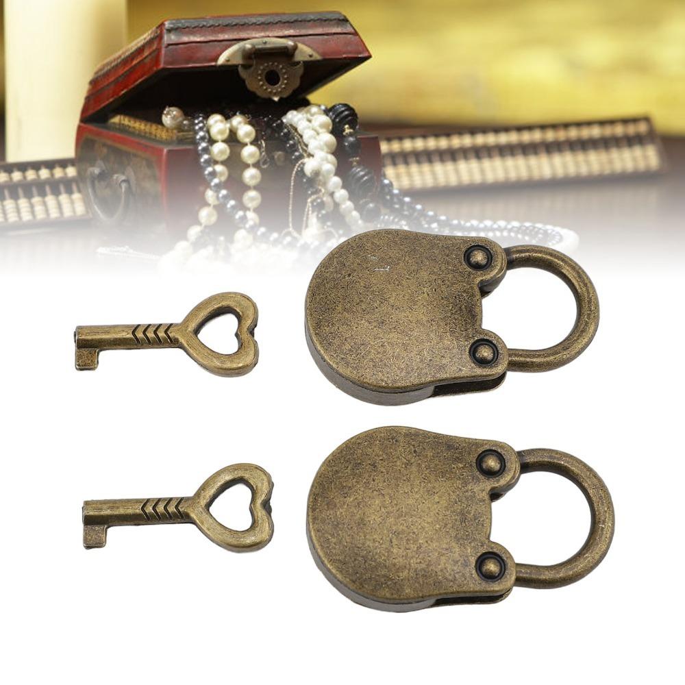 2sets Zinc Alloy Bear Shaped Padlock Gold Storage Cabinet Padlock For Diary Book