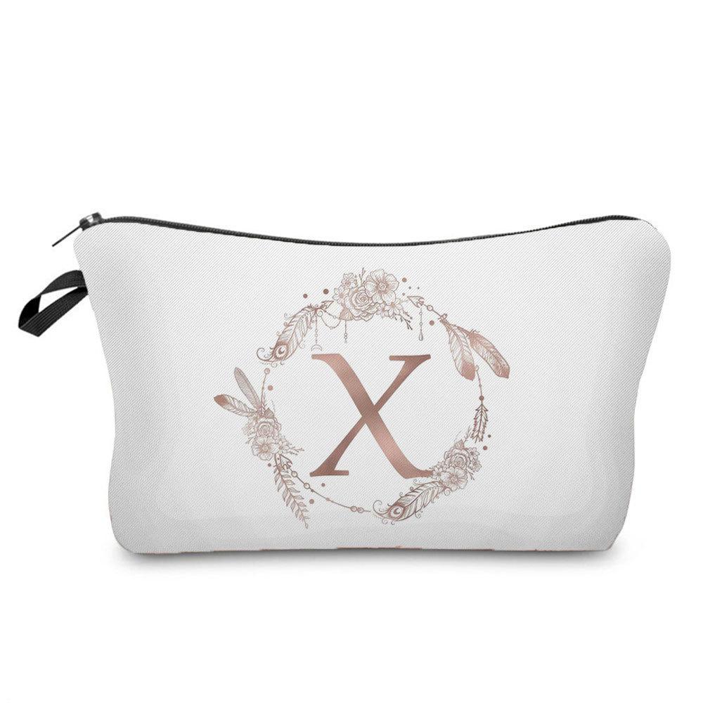 Женская косметичка с принтом букв Органайзер для туалетных принадлежностей Дорожный чехол для хранения