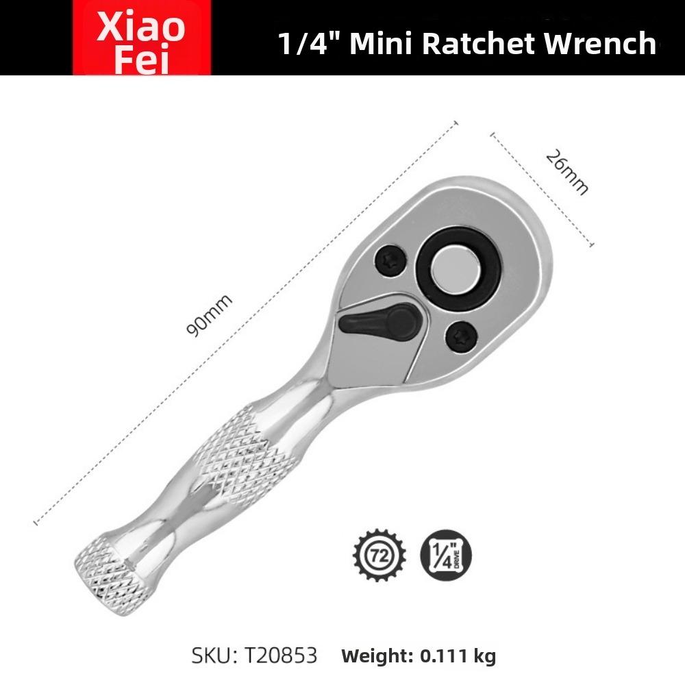 1/4 3/8 1/2 Inch Drive Ratchet Wrench 72 Tooth Dual Head Wrench Torque Wrench Tool Mechanical Work
