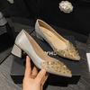 2024 Новые популярные туфли для женщин Роскошные туфли-лодочки Модные туфли на высоком каблуке со стразами Женские повседневные туфли для вечеринок Большие размеры