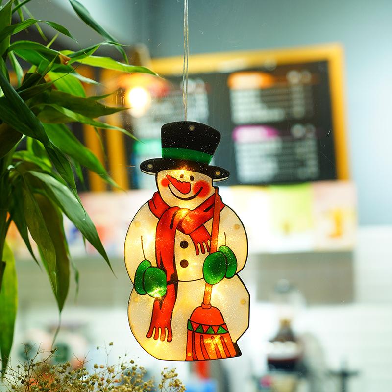 Трансграничное новое светодиодное рождественское украшение, свет Санта-Клауса, снеговика, лося, окна на присоске, свет праздника