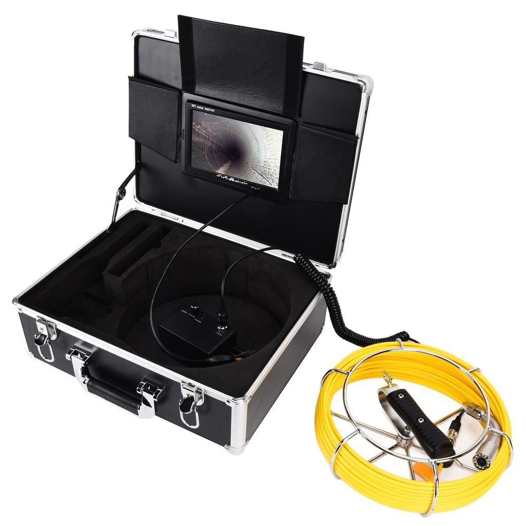 7in LCD 512HZ Pipeline Inspection Camera with 12LED High Definition Pipeline Endoscope for
