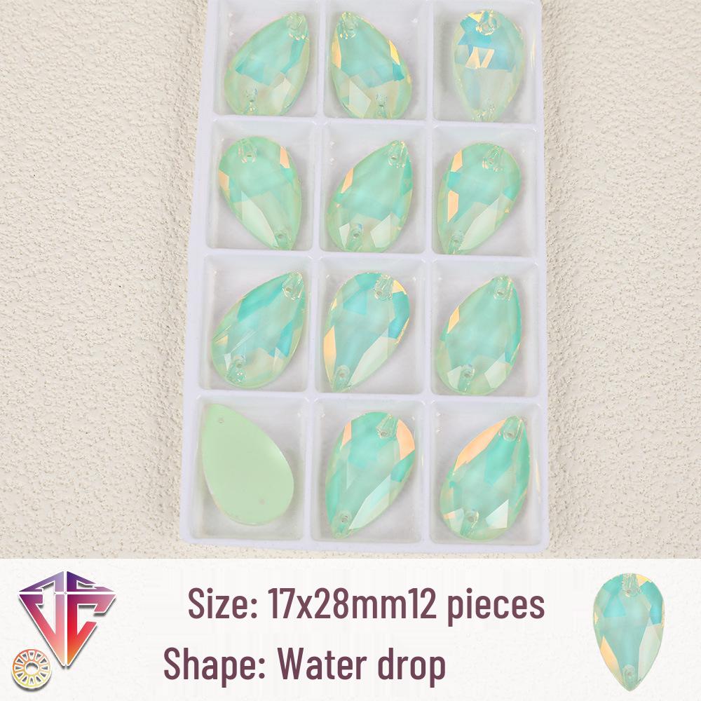 Флуоресцентные мокка каплевидные стразовые бусины - Ручная работа DIY Двухдырочные плоские аксессуары