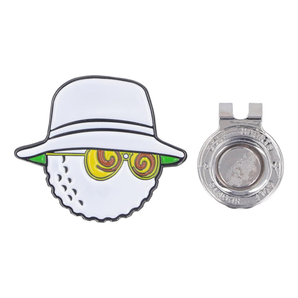 Golf Ball Marker Hat Clips Lightweight Removable Magnetic Anti Rust Glasses Fisherman Hat Clips for Women Men White